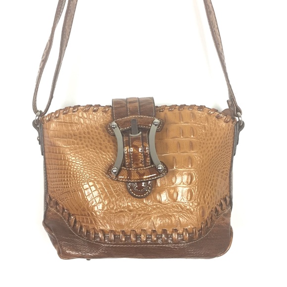 MC Croc Embossed Shoudler Bag Crossbody Purse - Picture 2 of 8